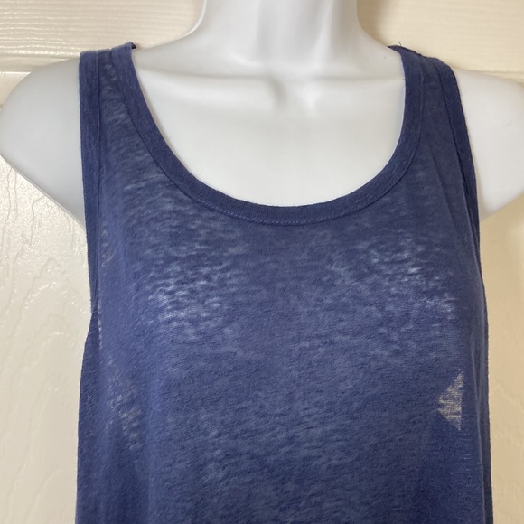 TJX Europe Women’s Navy Blue 100% Linen Tank Top - Picture 2 of 5